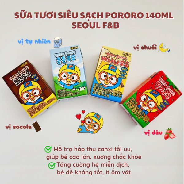 Sữa tươi tăng cao Pororo 140ml - Ảnh 5