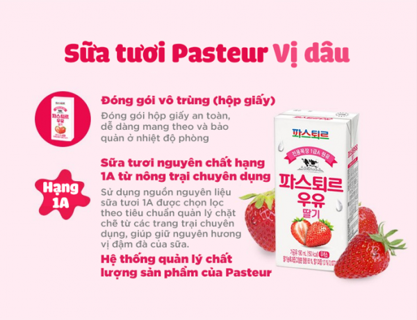 Sữa tươi trái cây Pasteur- Vị dâu – Sữa tươi đạt chuẩn 1A từ LOTTE Wellfood - Ảnh 2